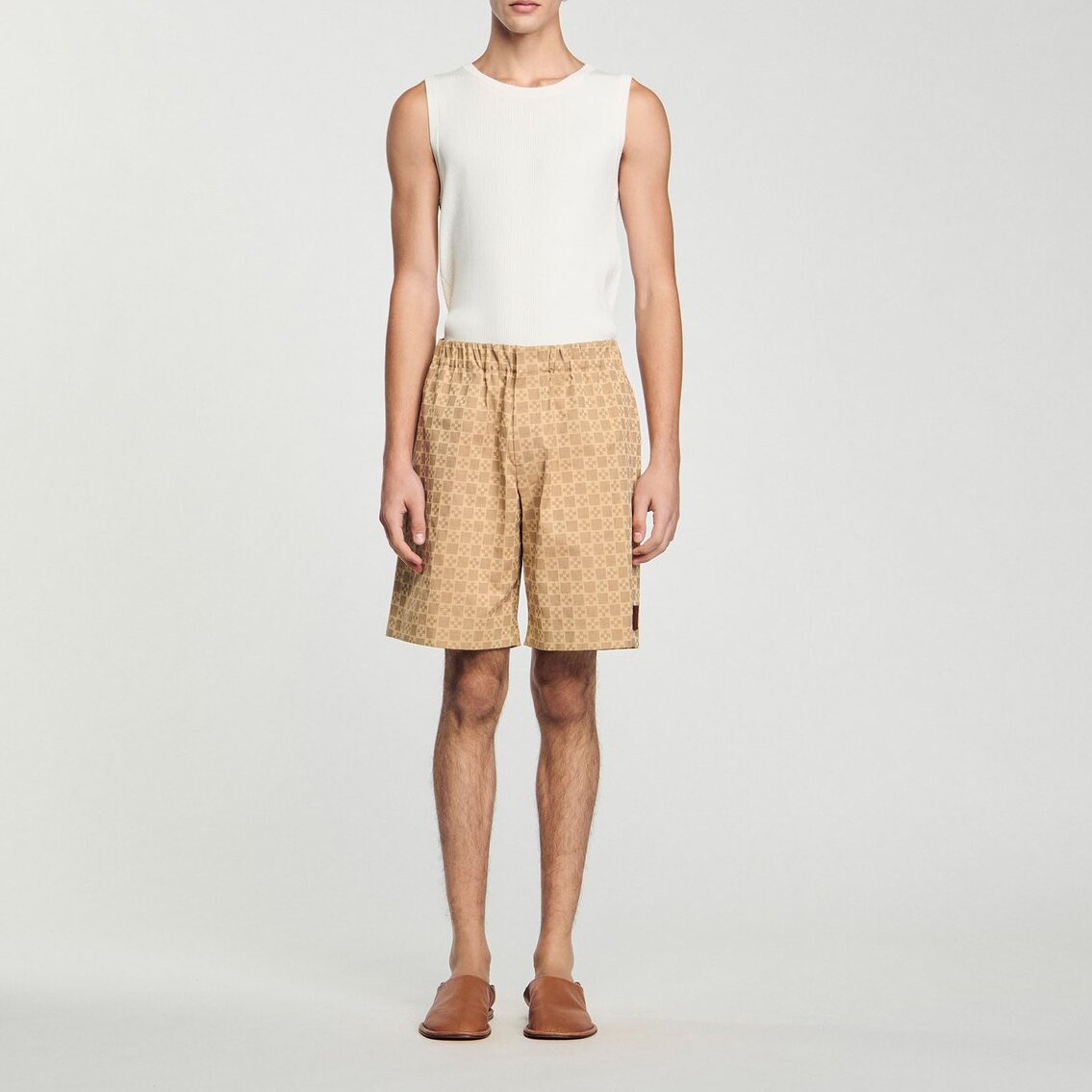 Square Cross jacquard Shorts Sandro second-hand photo 2