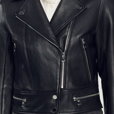 Blouson en cuir Sandro seconde main photo 2