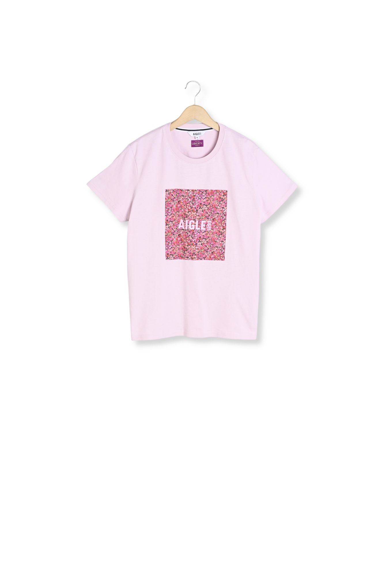 T-shirt col rond avec patch en tissu Liberty Aigle seconde main photo 1