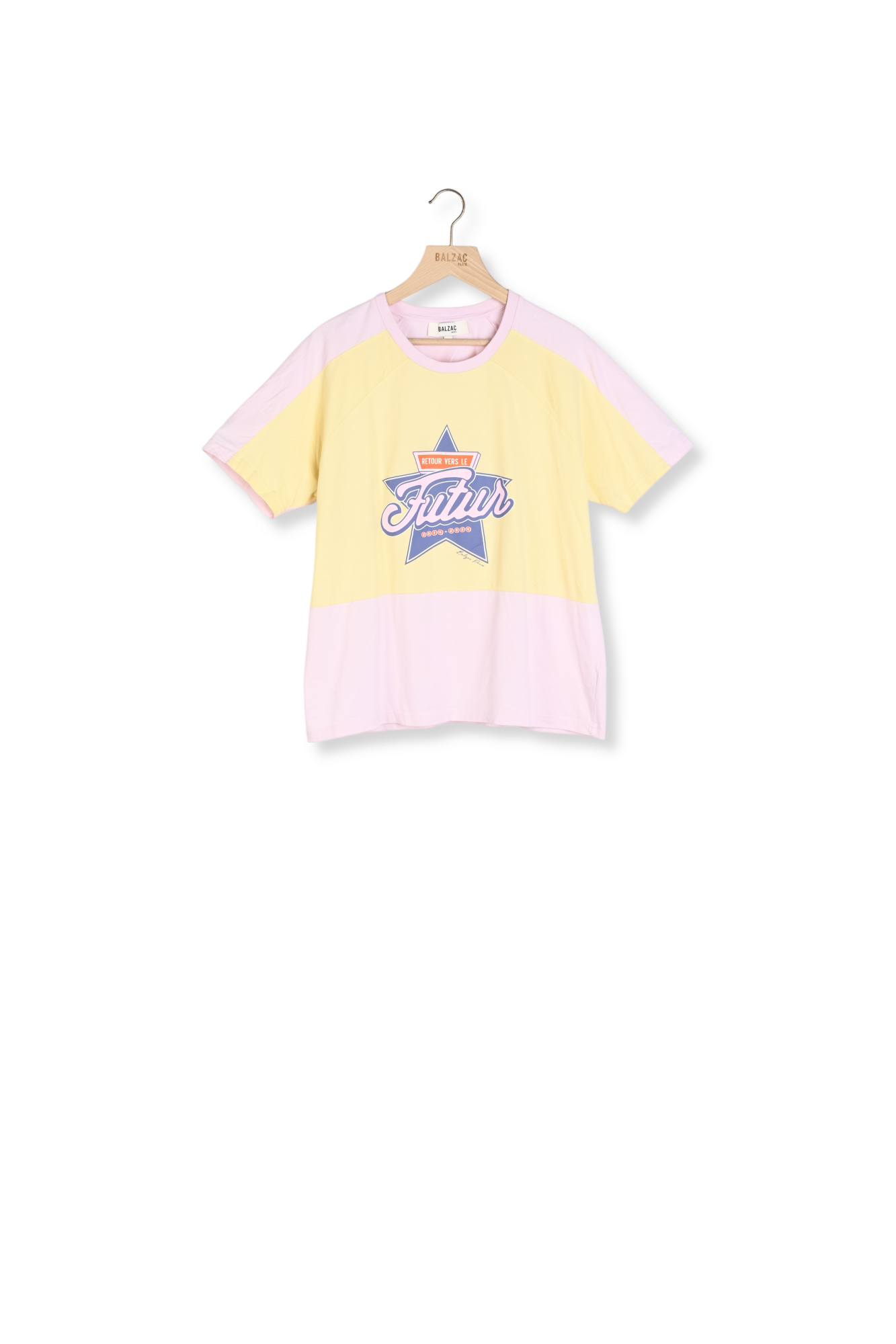 Photo produit TEE-SHIRT BOBY RETOUR VERS LE FUTUR ROSE ET JAUNE numéro 0