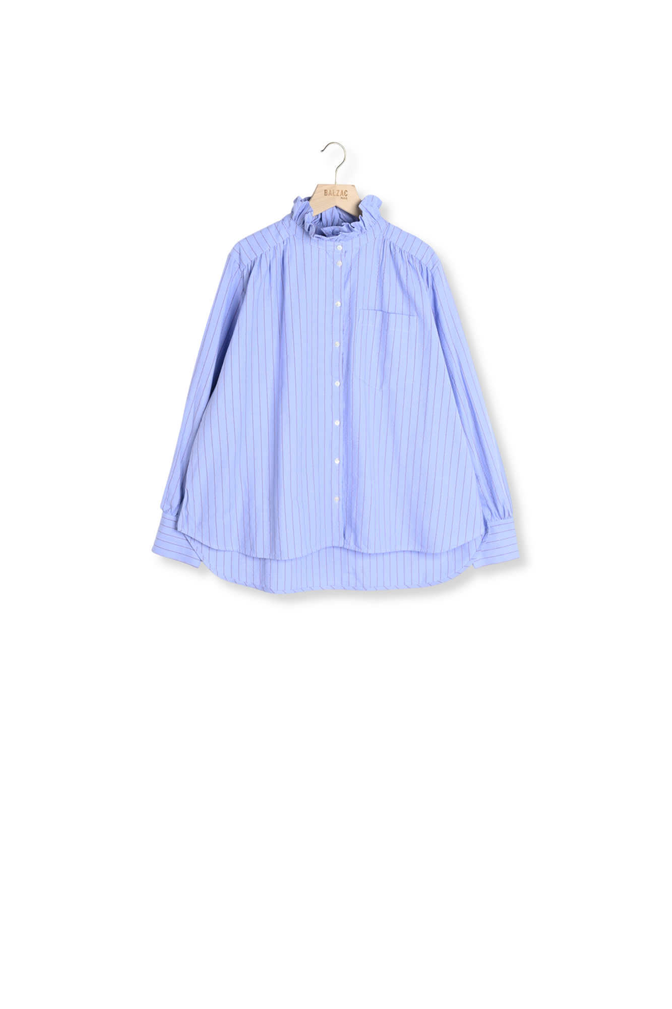 Chemise Léonor rayures bleu et rouge Balzac seconde main photo 1