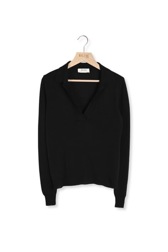 PULL ALPHONSINE NOIR EN LAINE MÉRINOS Balzac seconde main photo 1