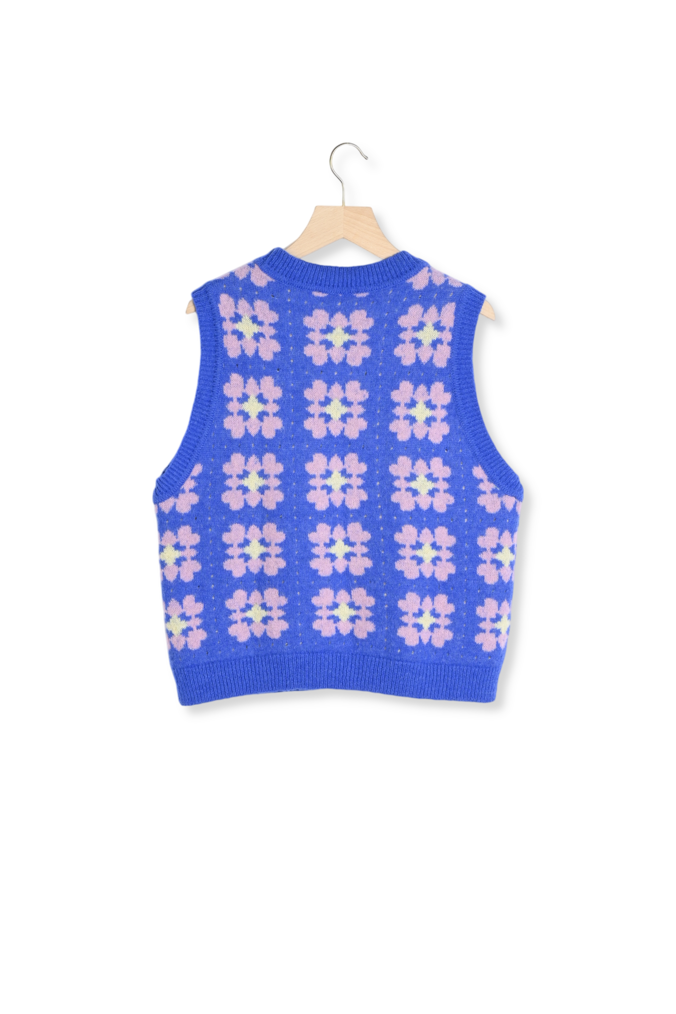 PULL ANÉMONE BLEU ET ROSE Balzac seconde main photo 3
