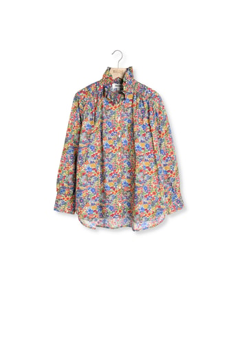 Chemise Léonor en tissu Liberty bleu et jaune Balzac seconde main photo 1