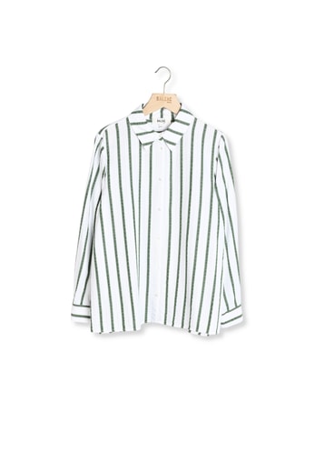 Chemise Liseron rayures vert Balzac seconde main photo 1