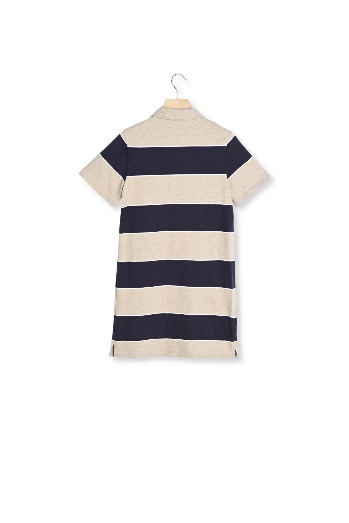Robe polo Paula rayures marine et beige chiné Balzac seconde main photo 3