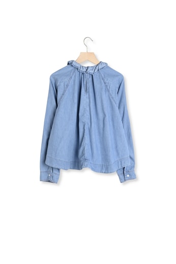 Blouse Zoelie bleu chambray Balzac seconde main photo 2