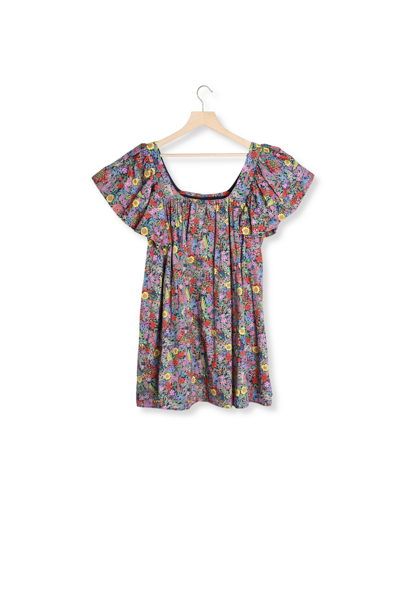 Robe Girasola en tissu Liberty violet, rose et jaune Balzac seconde main photo 3