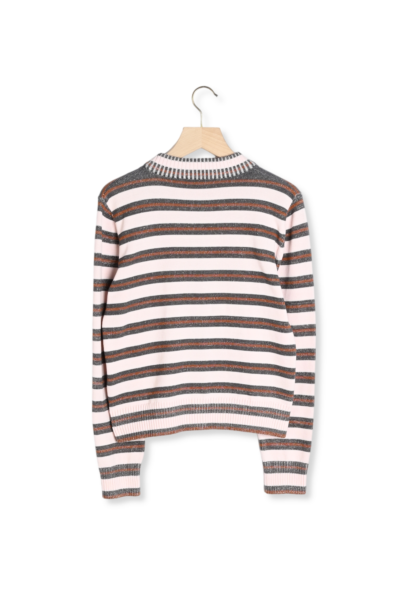 Photo produit Cardigan Clarisse rayures gris, rose et cannelle numéro 1