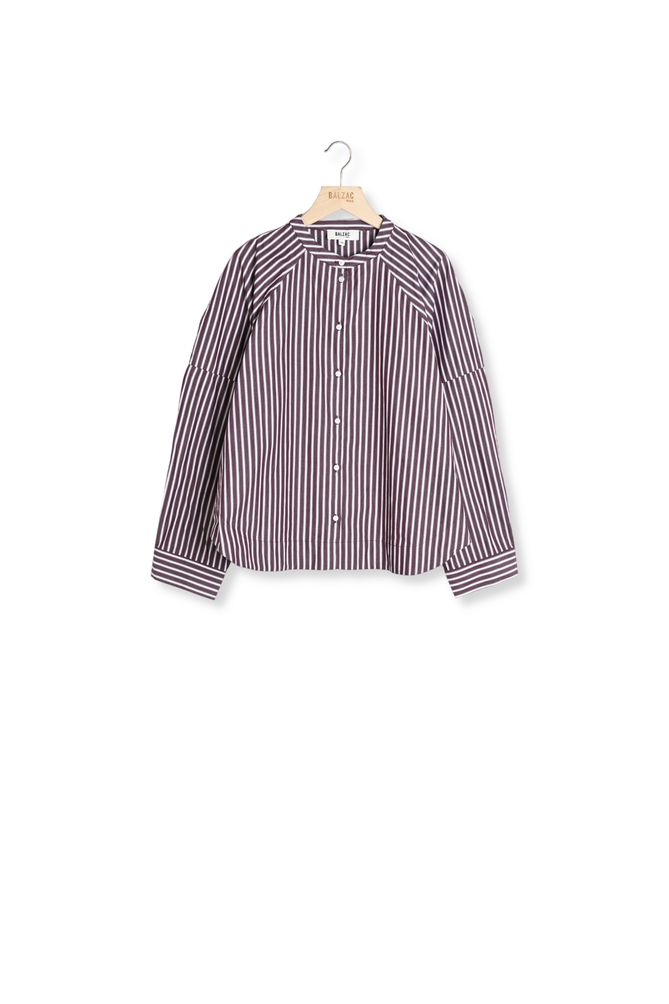 Chemise Josephine rayures prune Balzac seconde main photo 1