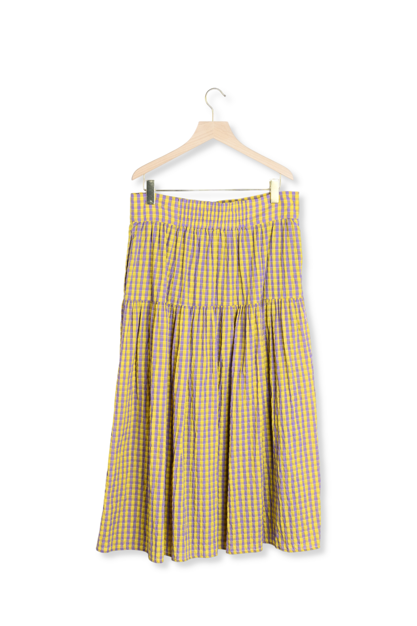 JUPE SALINA VICHY JAUNE ET VIOLET Balzac seconde main photo 3