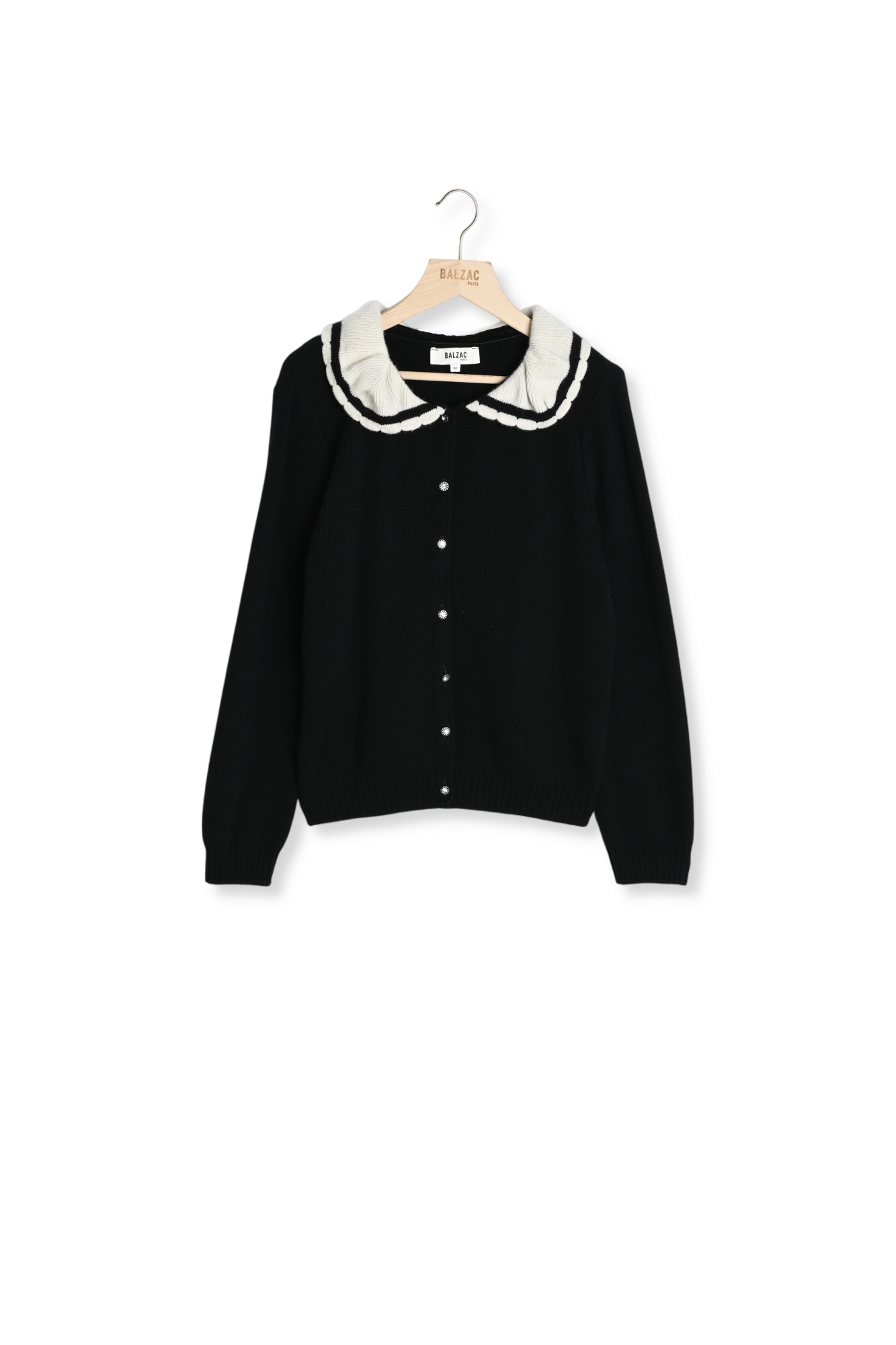 CARDIGAN RACCORD NOIR Balzac seconde main photo 1