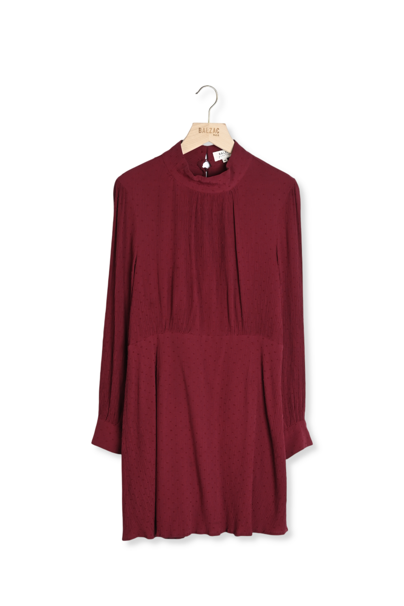 ROBE CLARENCE BORDEAUX PLUMETIS Balzac seconde main photo 1
