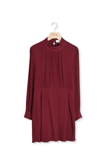 ROBE CLARENCE BORDEAUX PLUMETIS Balzac seconde main photo 1