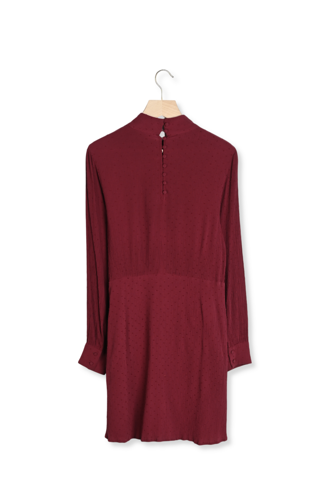 ROBE CLARENCE BORDEAUX PLUMETIS Balzac seconde main photo 3