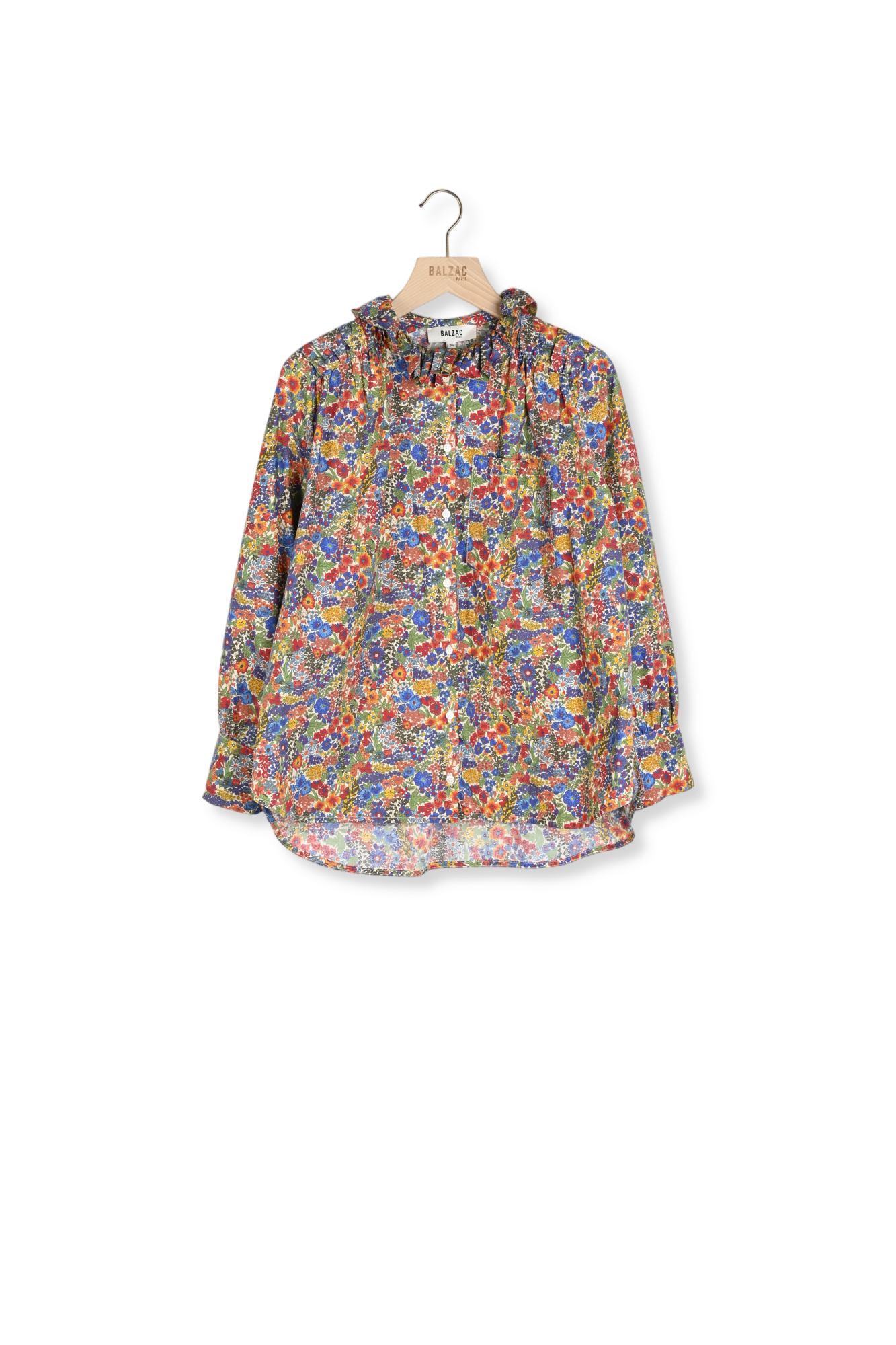Photo produit Chemise Léonor en tissu Liberty bleu et jaune numéro 0