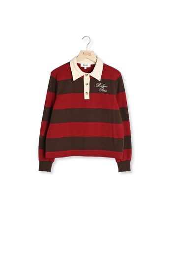 Sweat-shirt Charles rayures rouge et marron Balzac seconde main photo 1