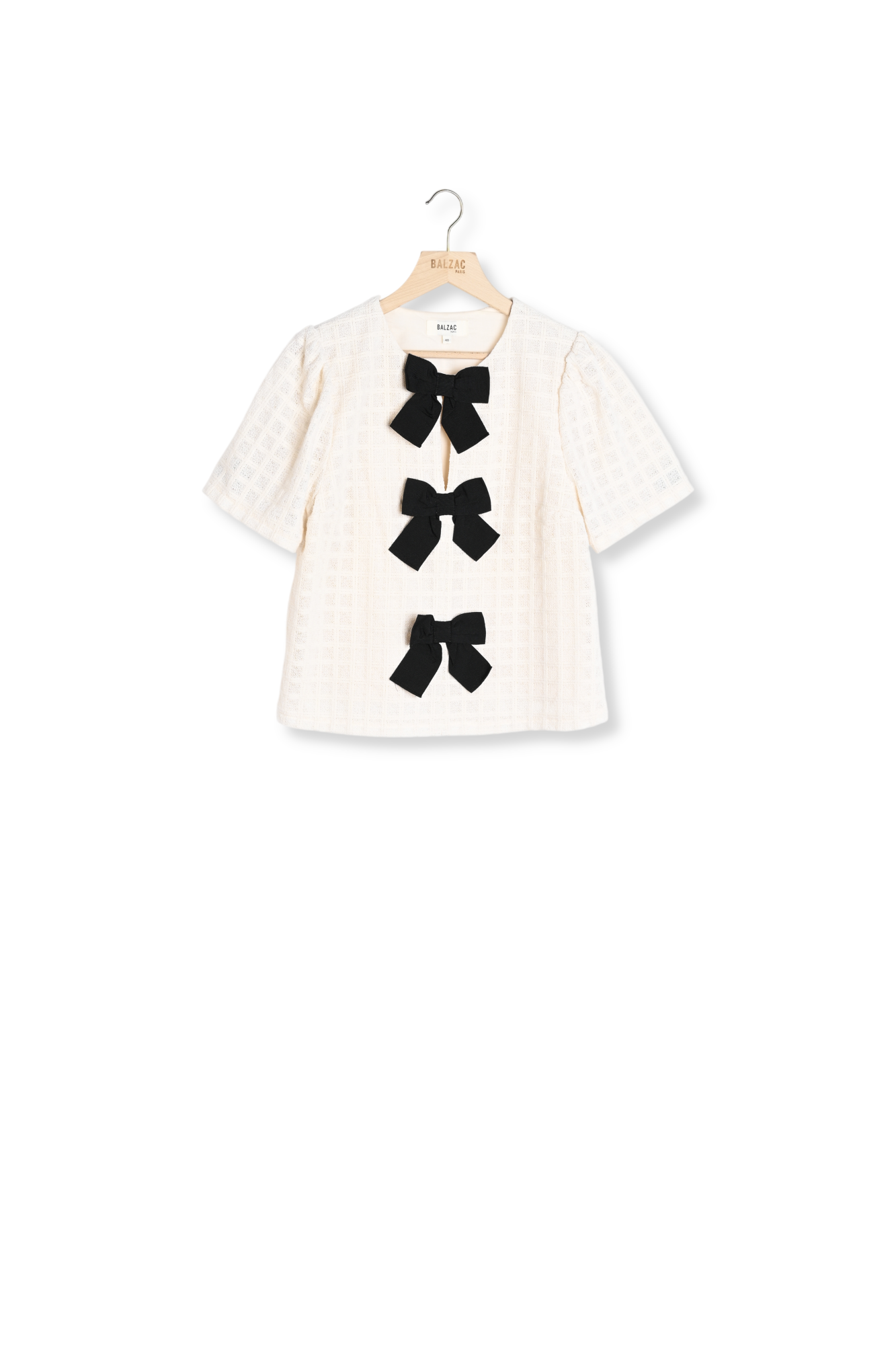 Blouse Noémie guipure carreaux écru Balzac seconde main photo 1