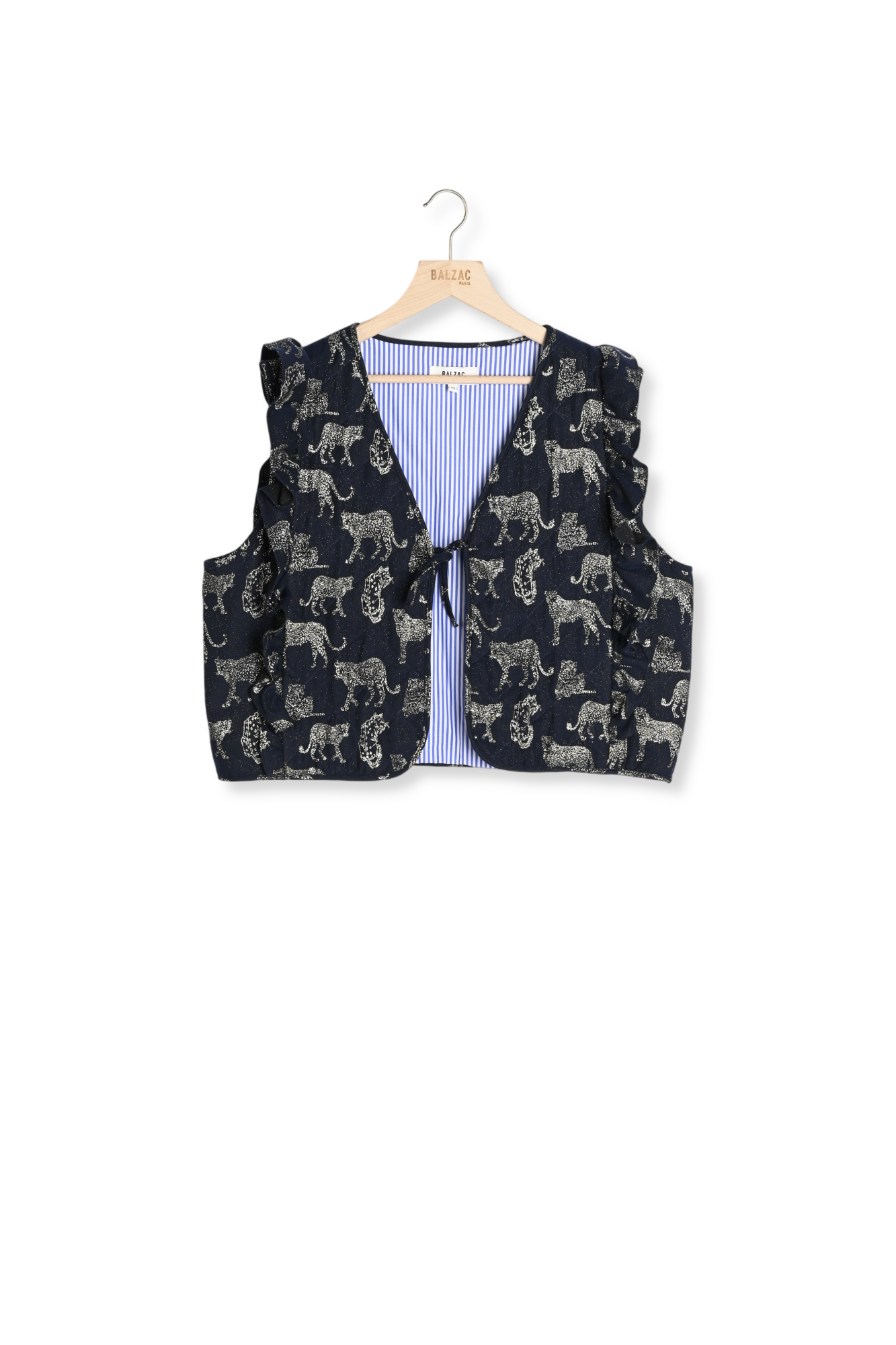 GILET NOUGATTY IMPRIMÉ LÉOPARD DE MINUIT IRISÉ Balzac seconde main photo 1
