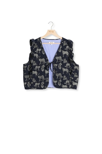 GILET NOUGATTY IMPRIMÉ LÉOPARD DE MINUIT IRISÉ Balzac seconde main photo 1