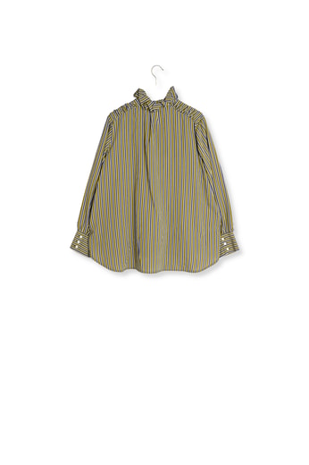 Chemise Léonor rayures marine et kaki Balzac seconde main photo 2