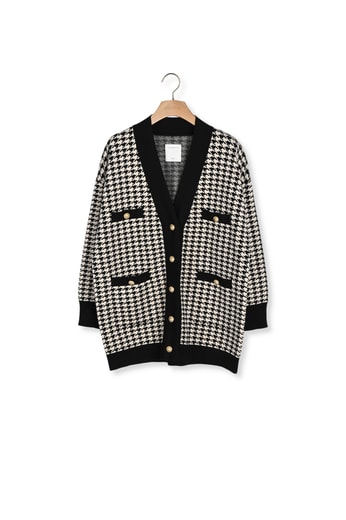 Cardi-coat à motifs pied de coq Sandro seconde main photo 1