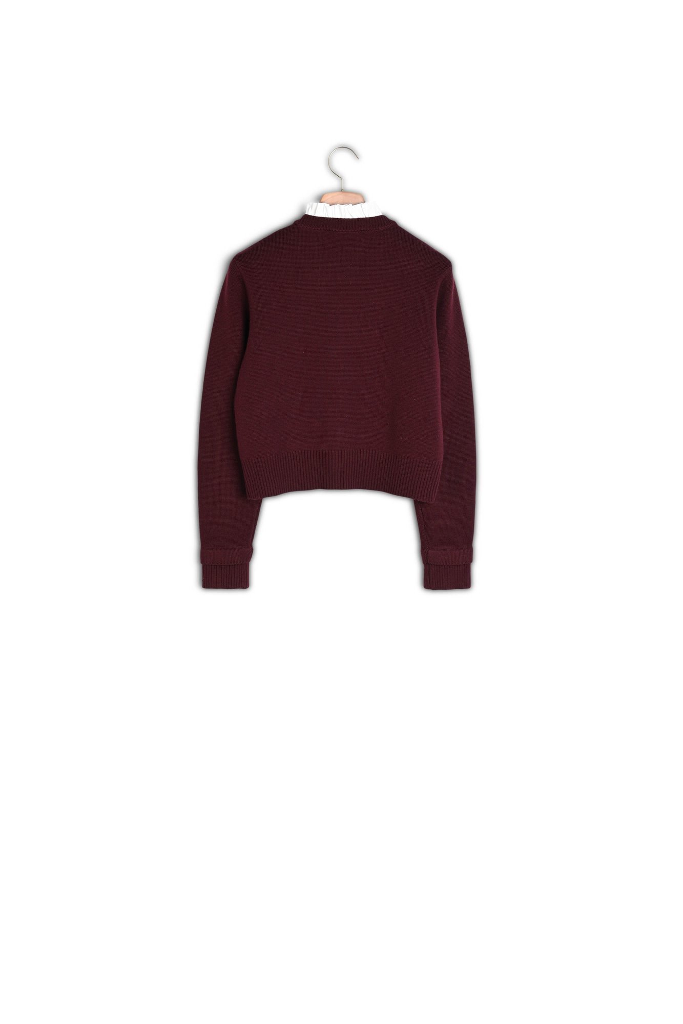 Productfoto Gebreid vest met kraag met ruches nummer 1