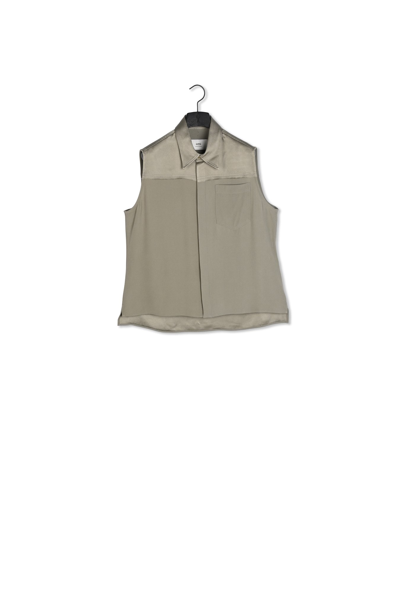 Black Contrasted Top Sleeveless Shirt