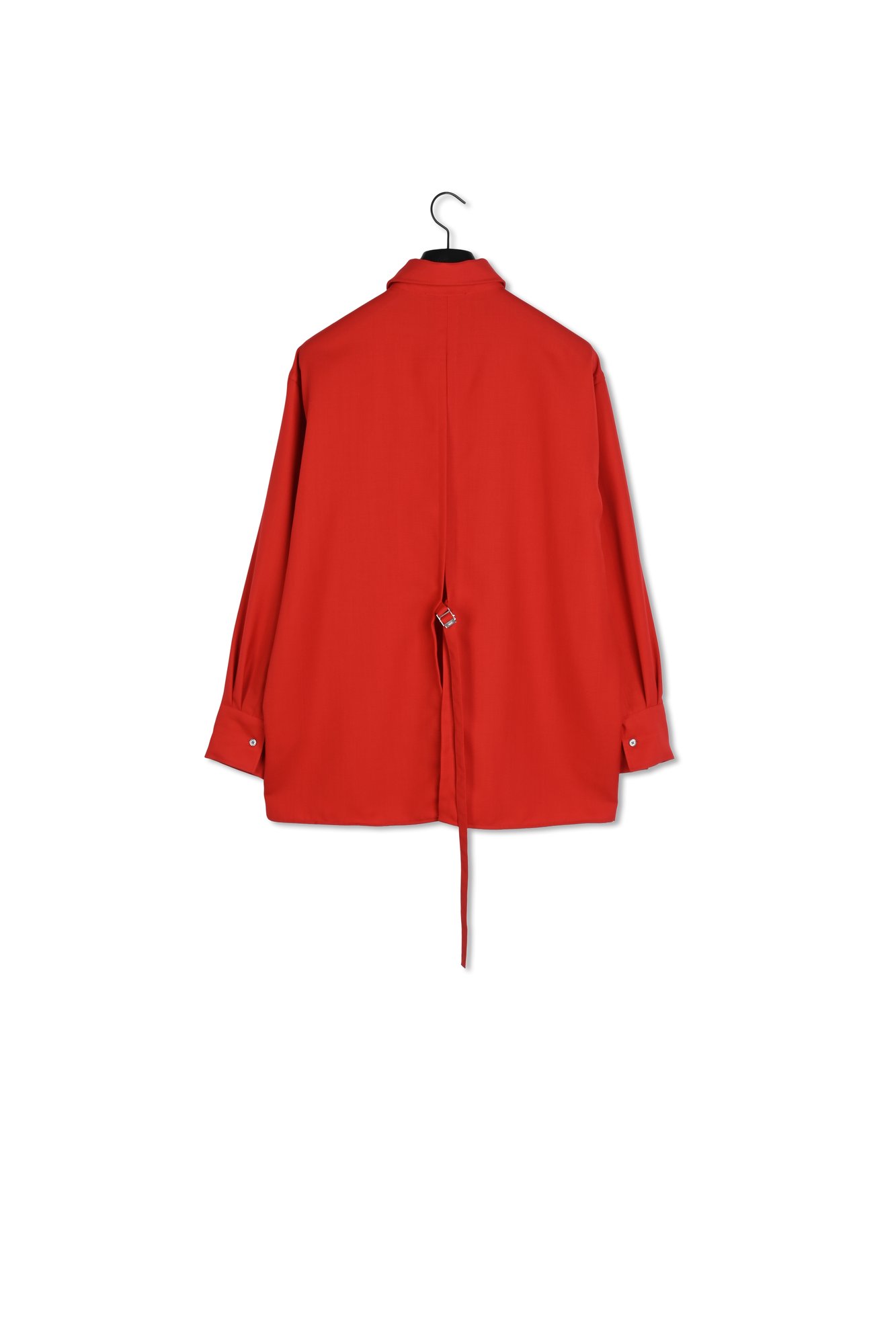 Photo produit Chemise Verte Loose Fente Dos En Laine numéro 1