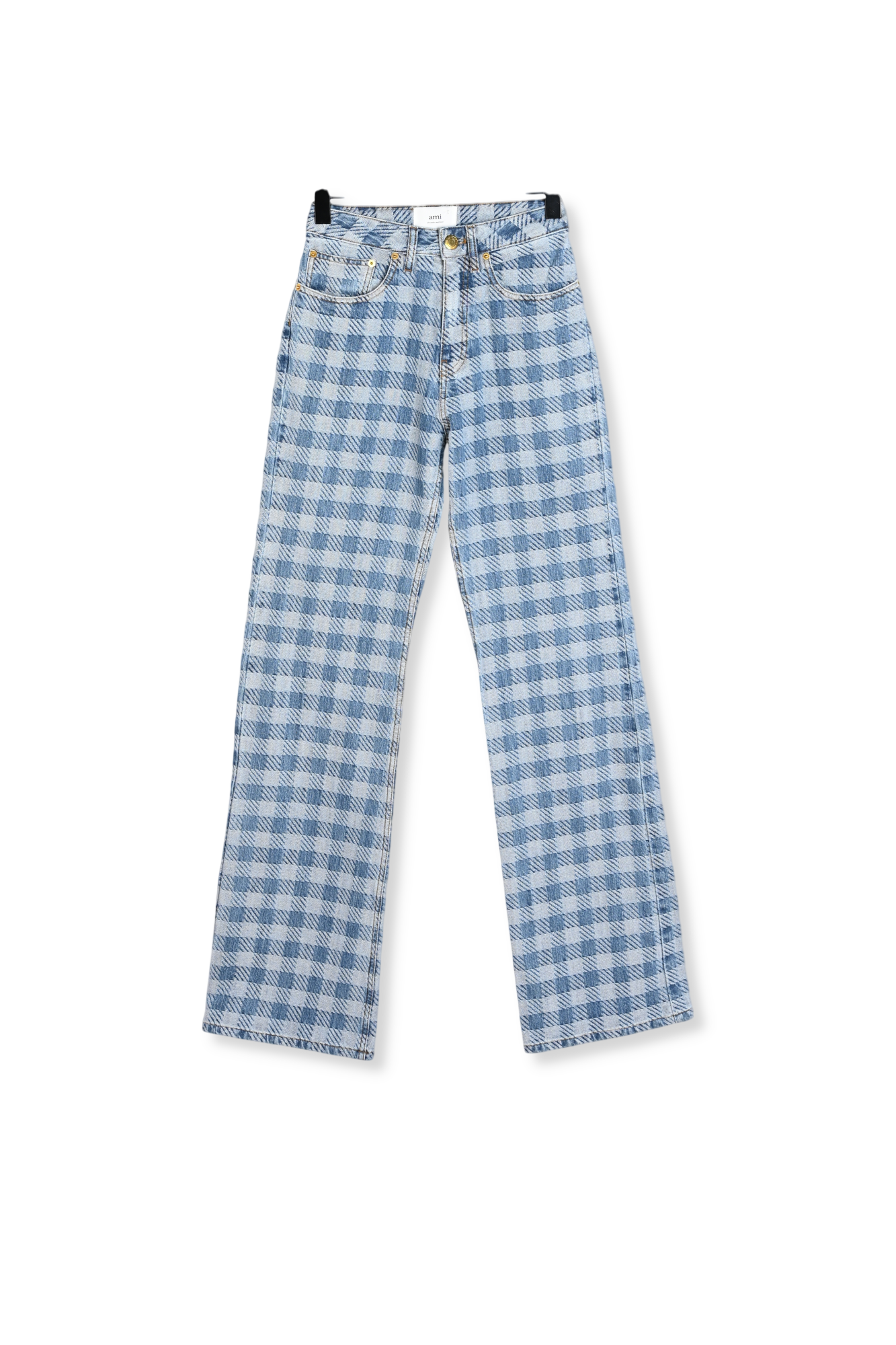 Photo produit Jean boyfriend fit en jacquard vichy numéro 0