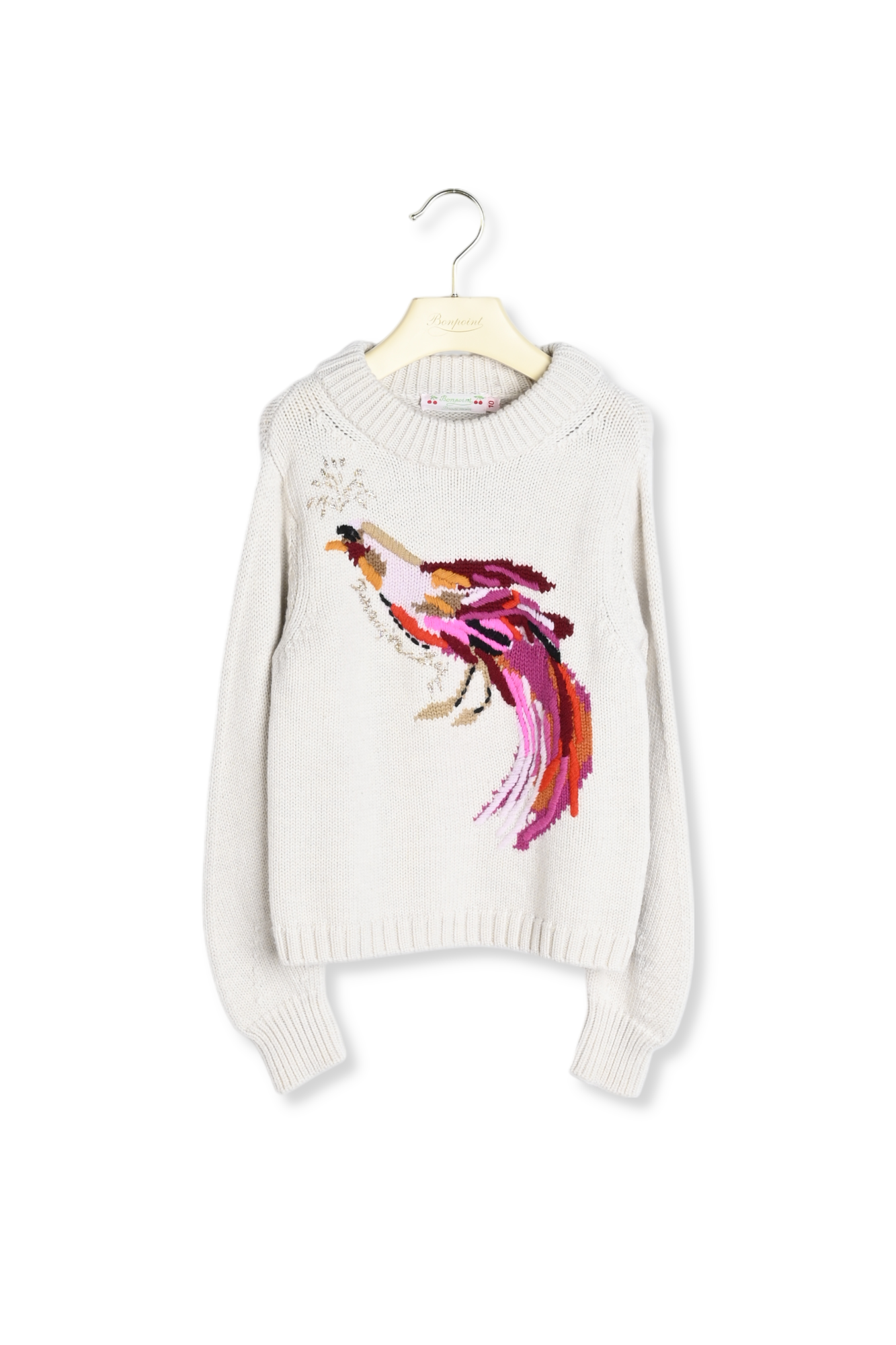 Pull avec oiseau brodé Bonpoint Vintage seconde main photo 2