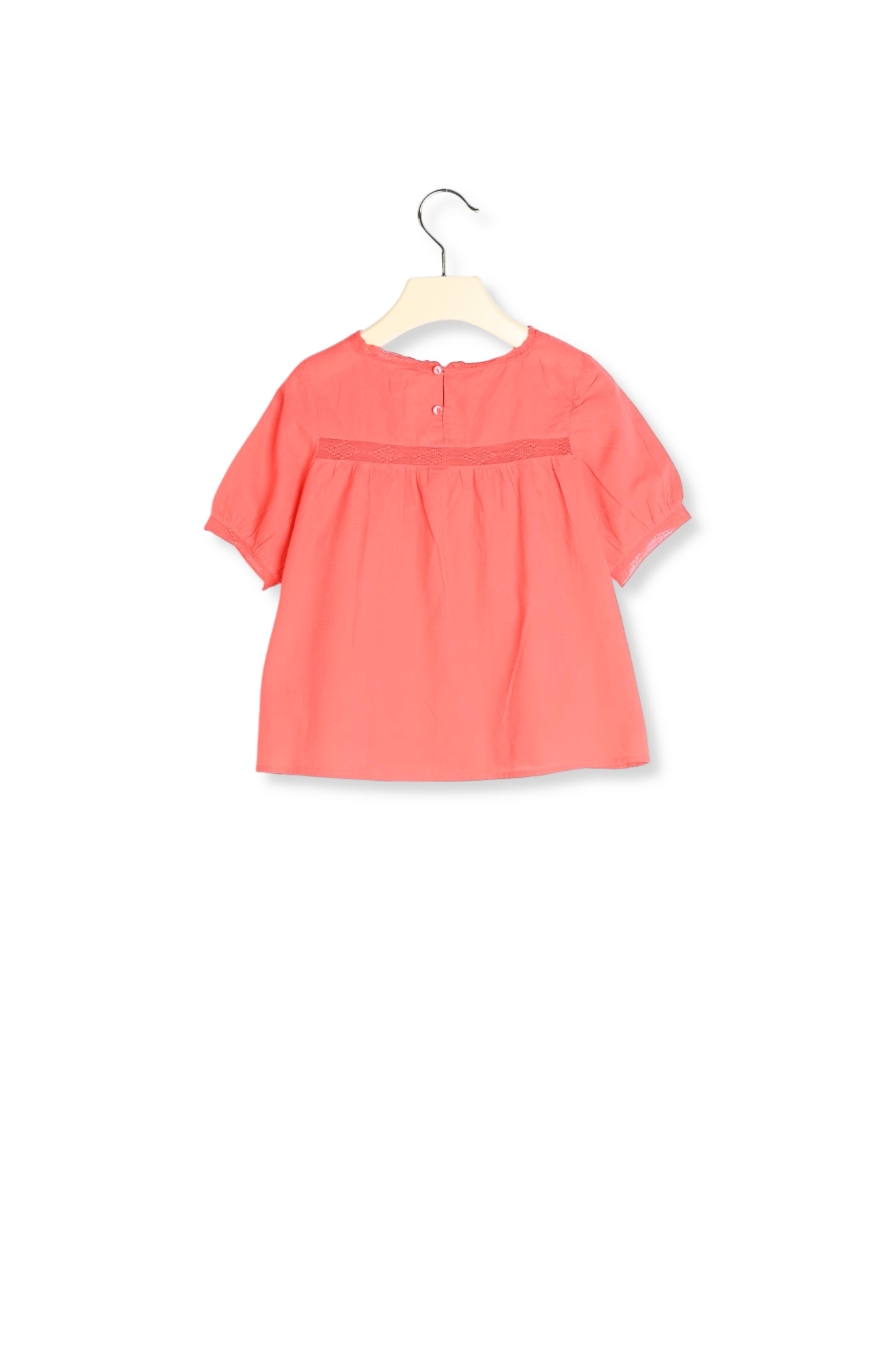 Blouse en coton façonné et dentelle Bonpoint Vintage seconde main photo 3