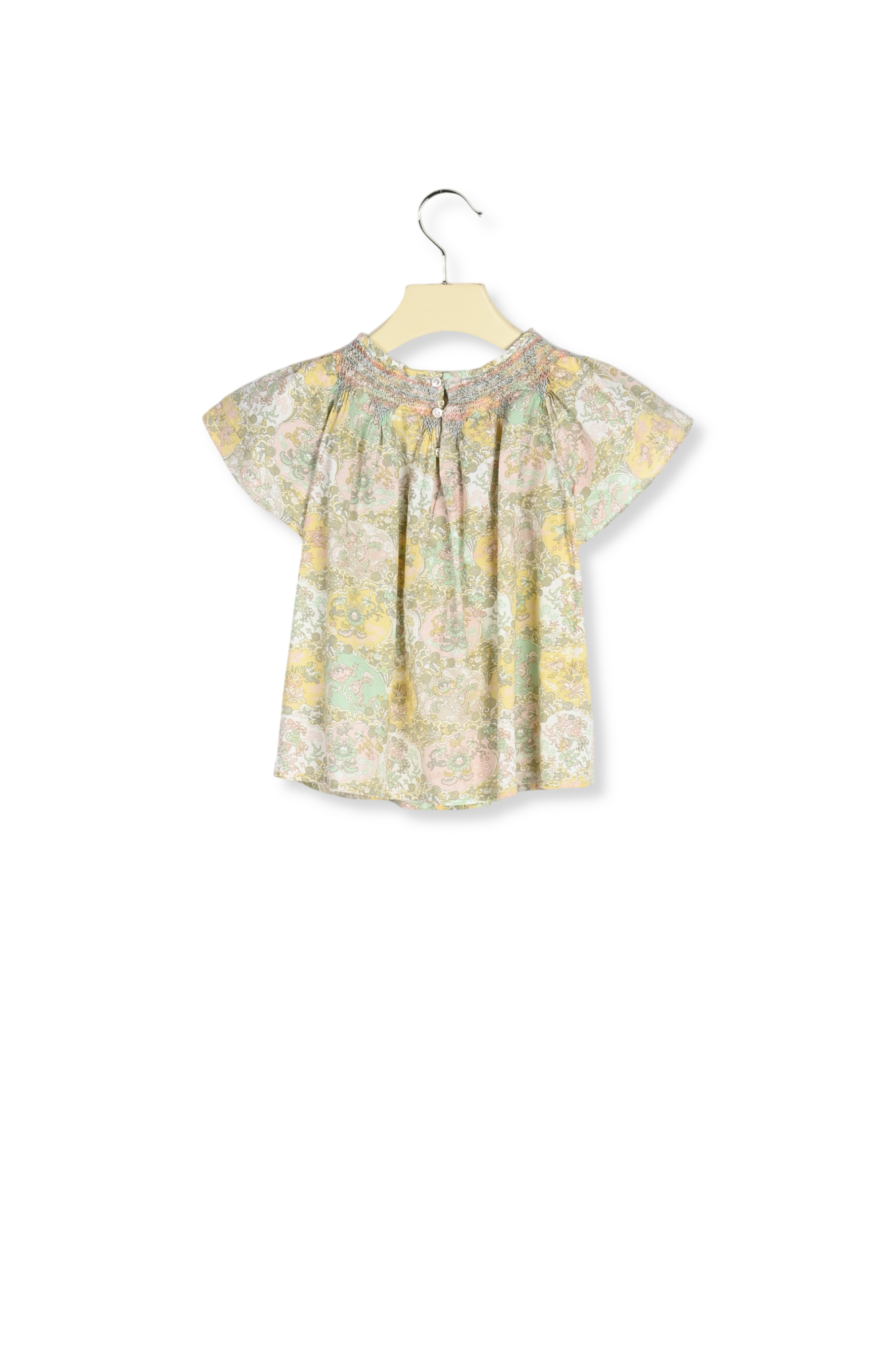 Blouse smockée tissu Liberty exclusif Bonpoint Vintage seconde main photo 3
