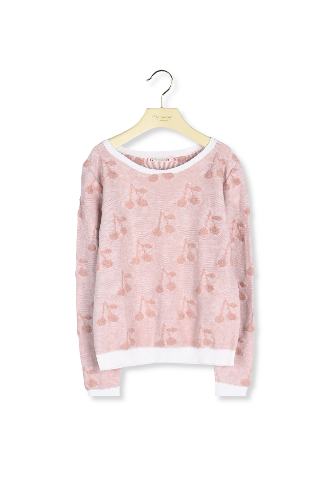 Pull à jacquard cerises Bonpoint Vintage seconde main photo 2