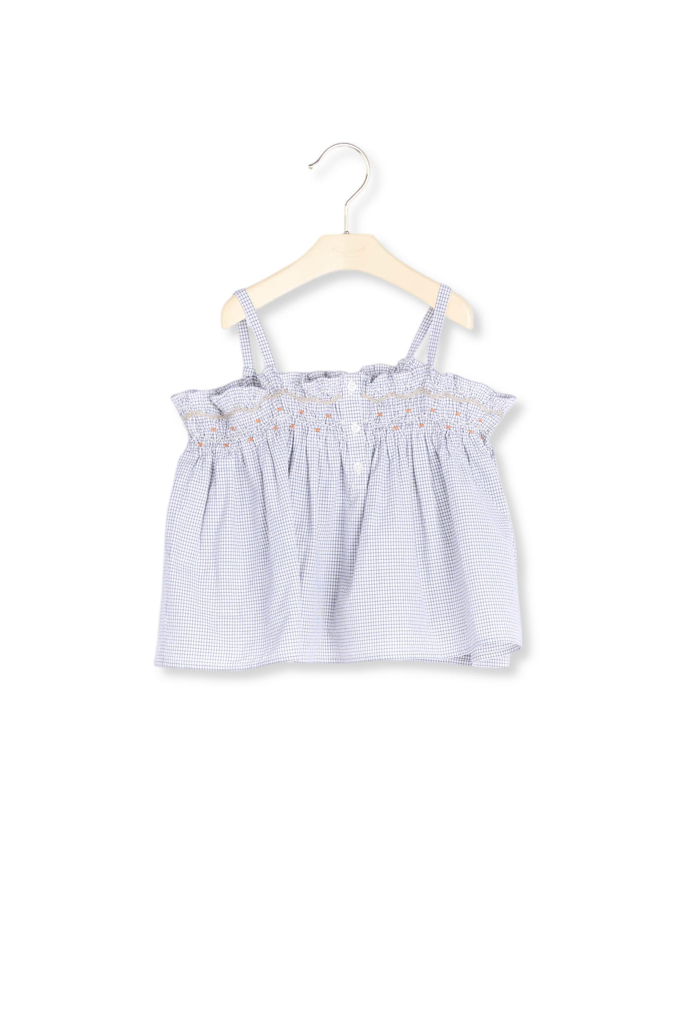 Blouse smockée et brodée main Bonpoint Vintage seconde main photo 2