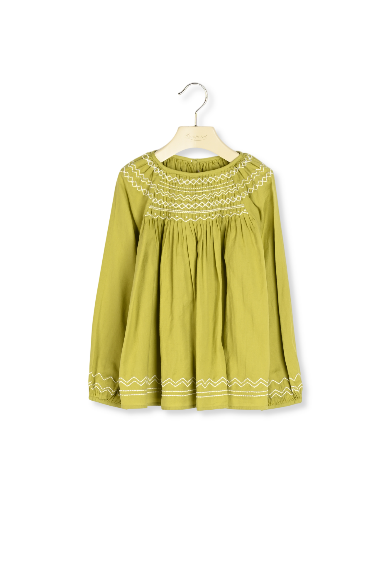 Blouse en twill de coton brodé Bonpoint Vintage seconde main photo 2