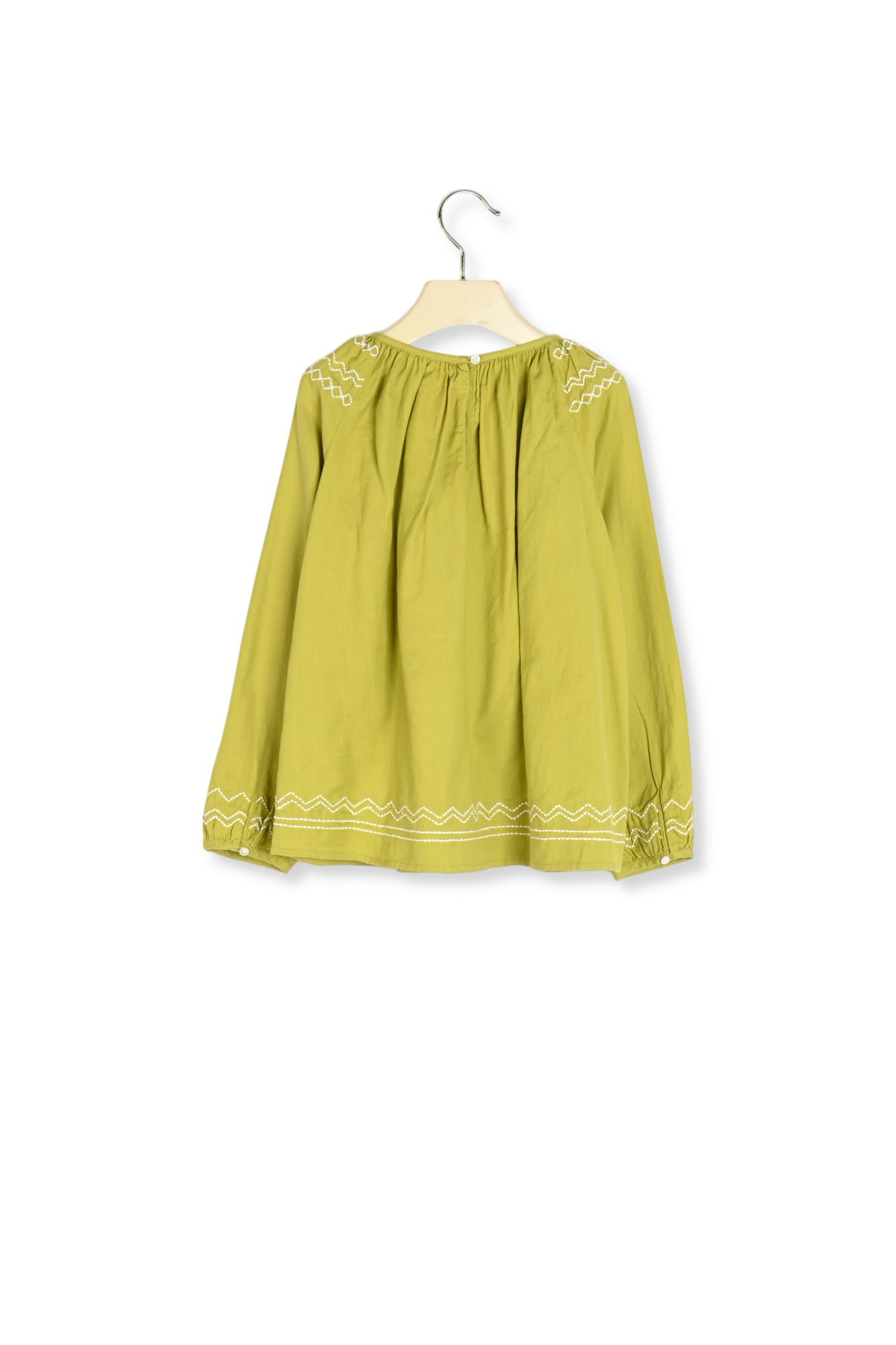 Blouse en twill de coton brodé Bonpoint Vintage seconde main photo 3
