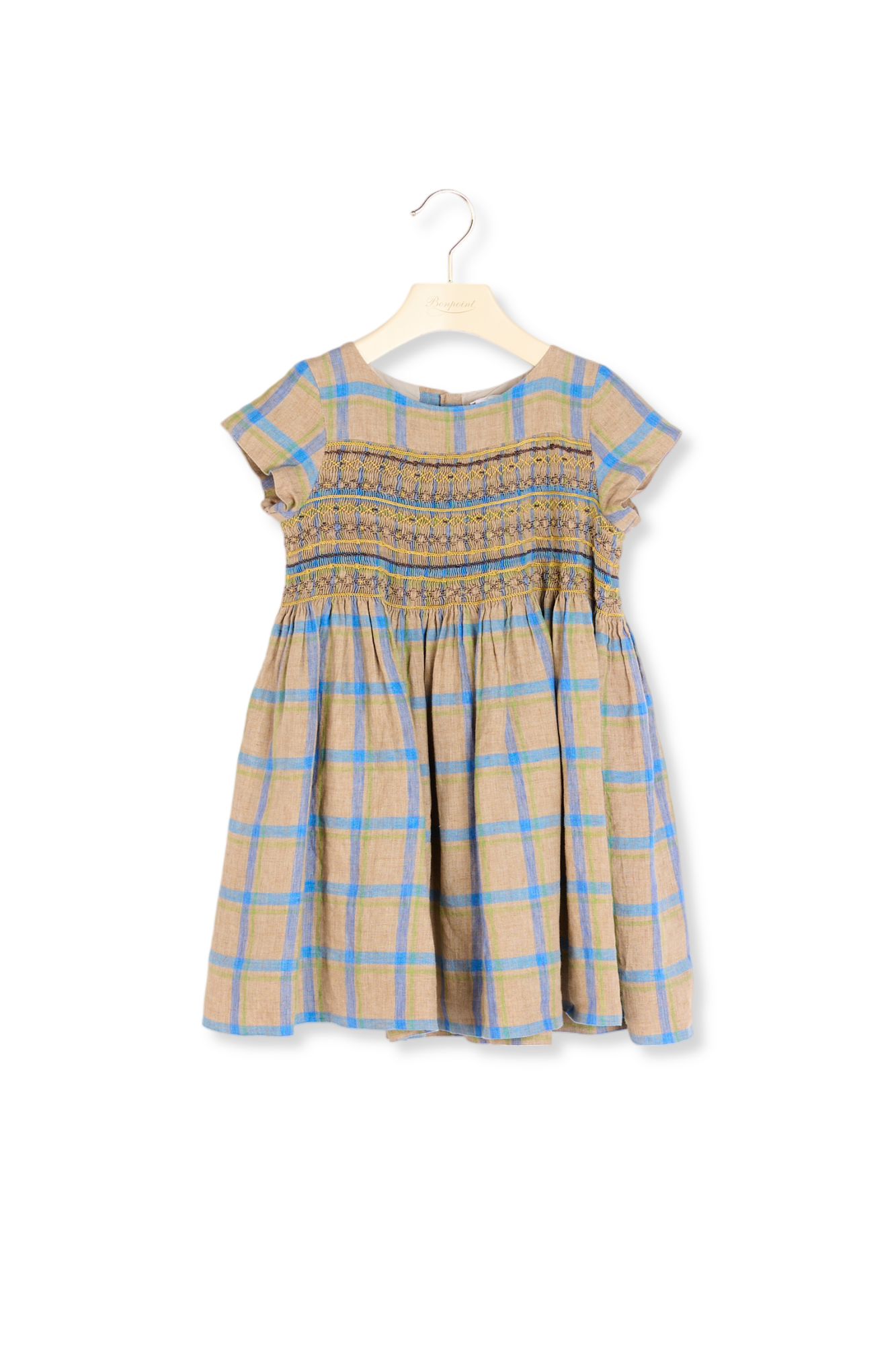 Robe en lin smockée Bonpoint Vintage seconde main photo 2
