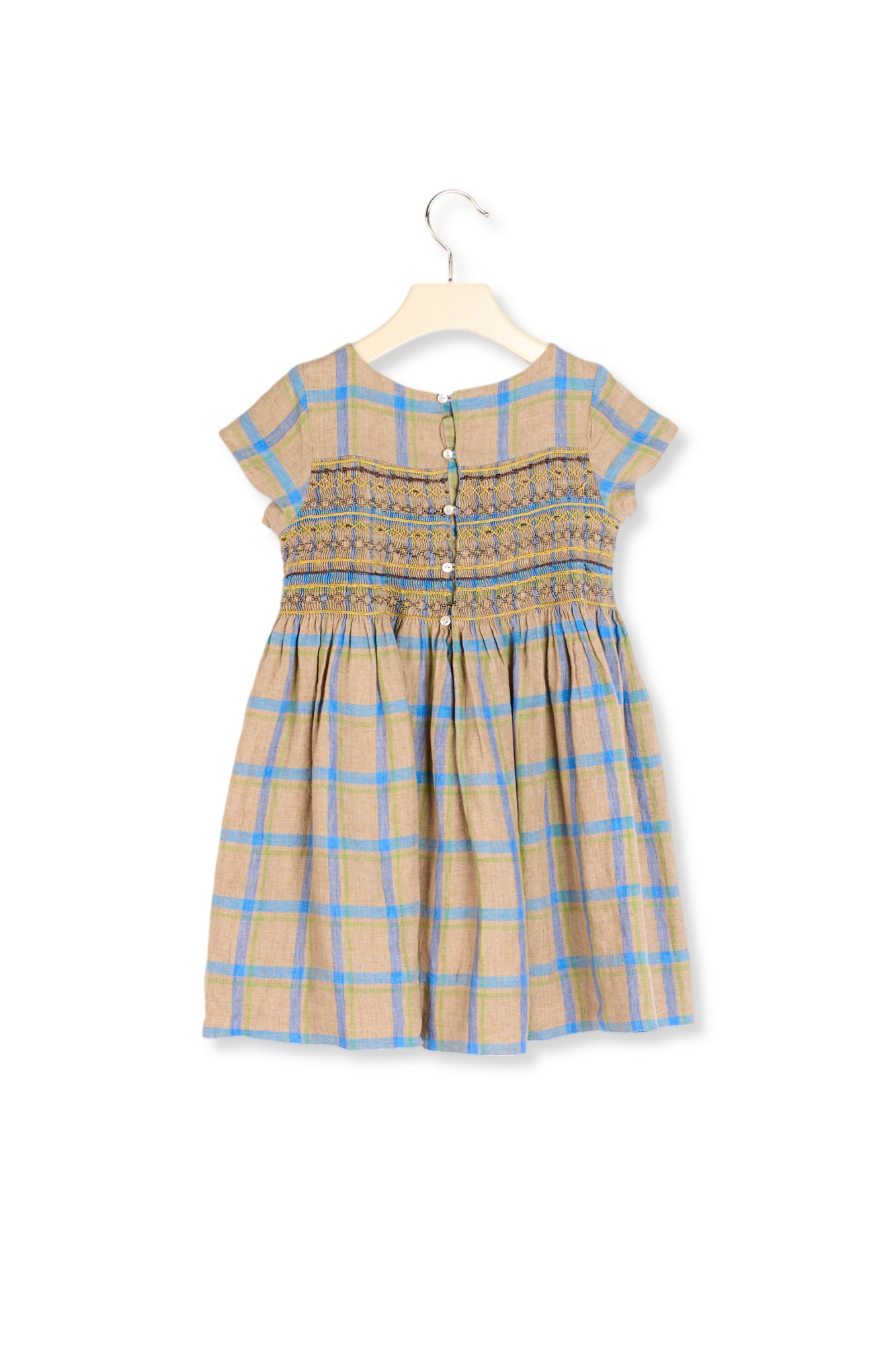 Robe en lin smockée Bonpoint Vintage seconde main photo 3