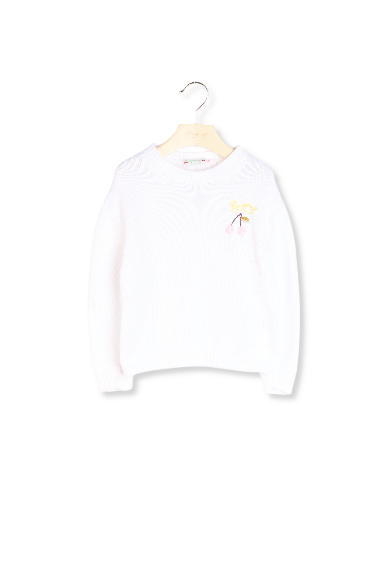 Pull avec broderie cerise Bonpoint Vintage seconde main photo 1
