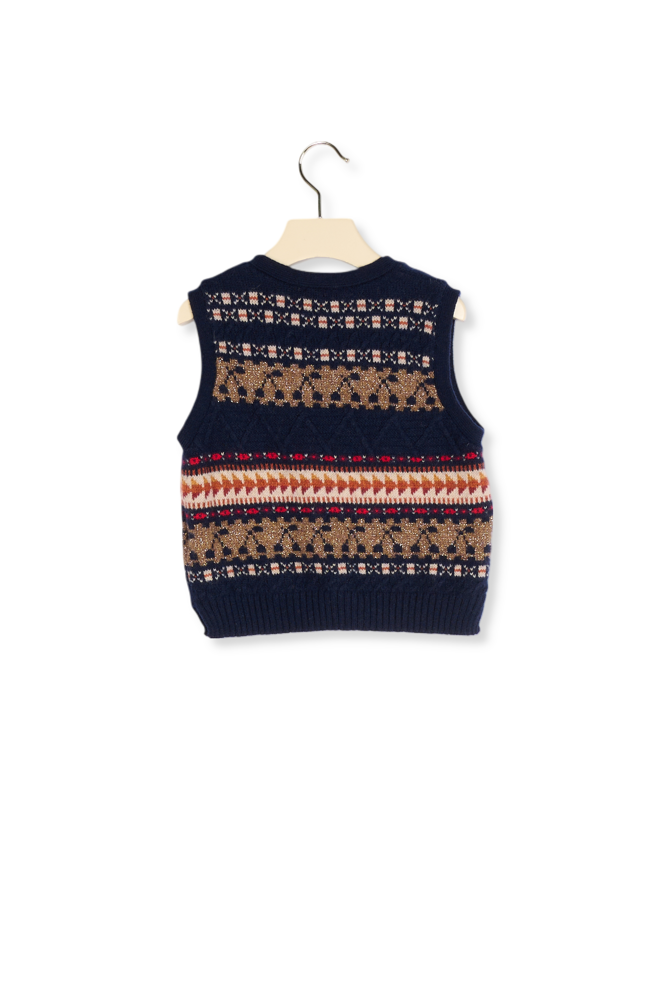 Gilet jacquard sans manches Bonpoint Vintage seconde main photo 3