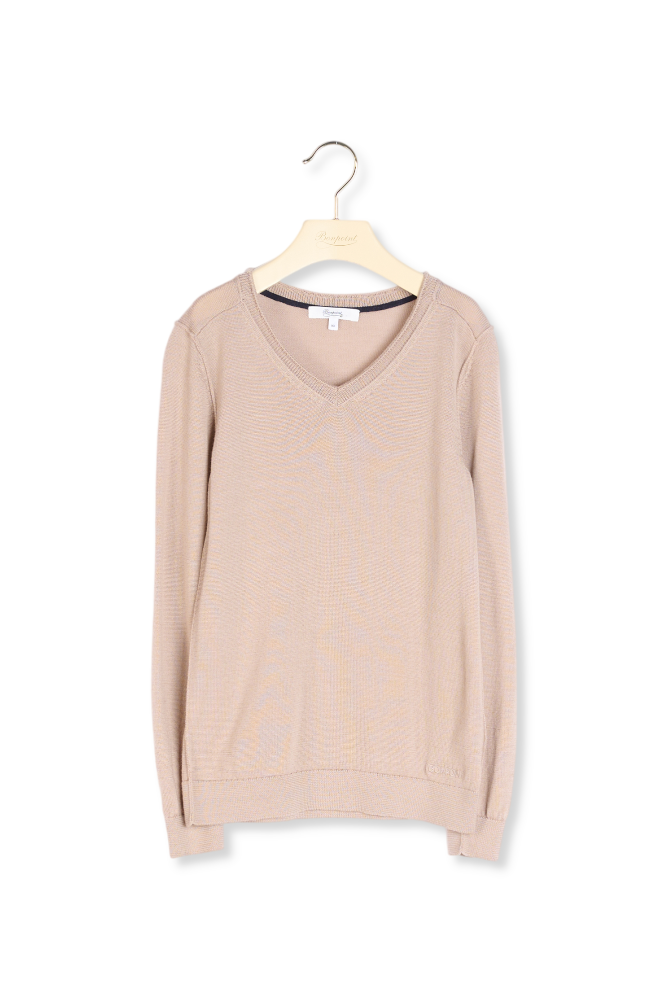 Pull col V en laine mérinos Bonpoint Vintage seconde main photo 2