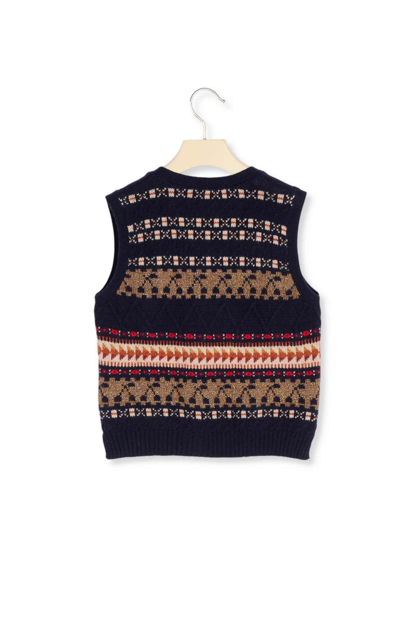 Gilet jacquard sans manches Bonpoint Vintage seconde main photo 3