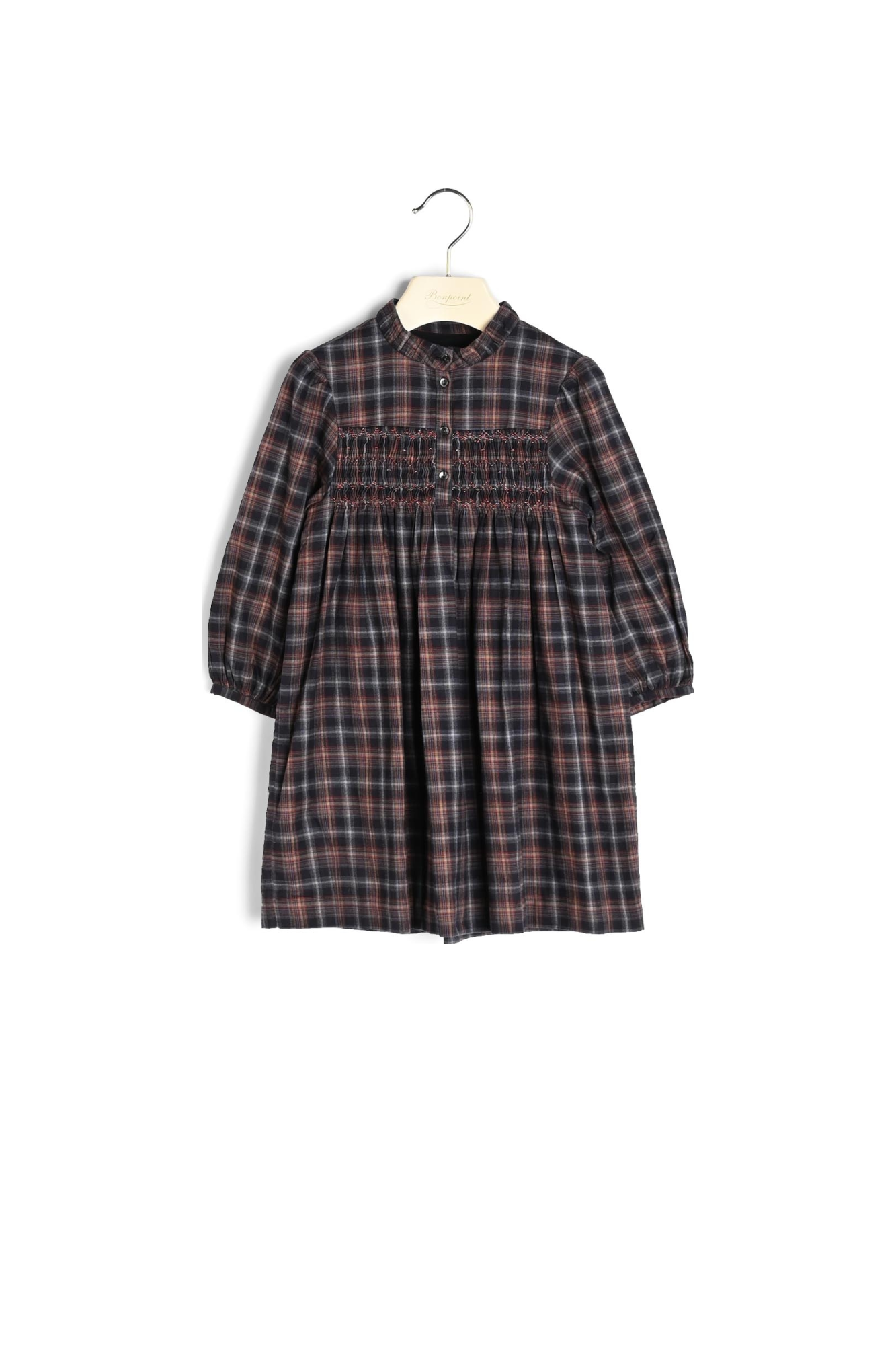 Robe smockée à carreaux Bonpoint Vintage seconde main photo 2