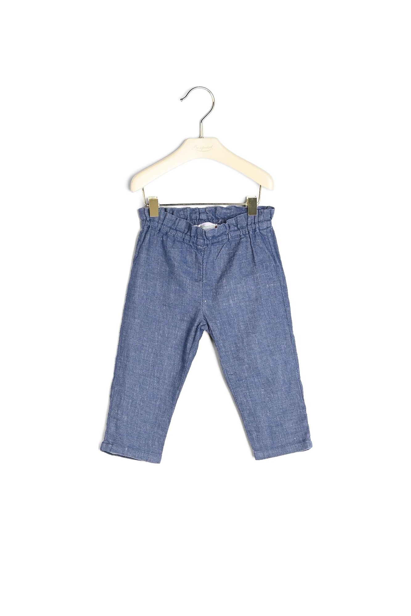 Pantalon en twill lin et coton Bonpoint Vintage seconde main photo 2