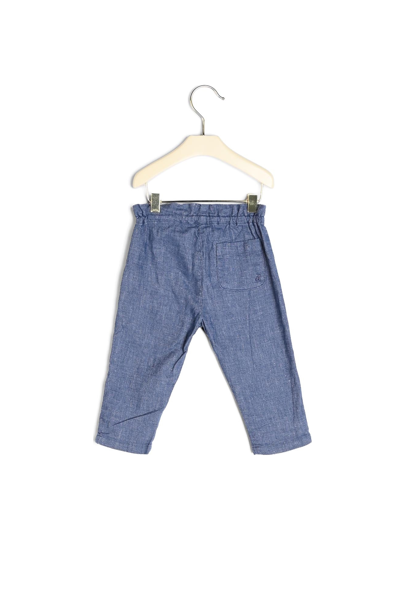 Pantalon en twill lin et coton Bonpoint Vintage seconde main photo 3