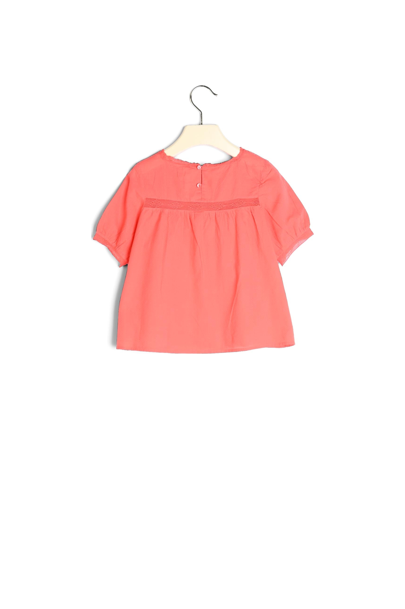 Blouse en coton façonné et dentelle Bonpoint Vintage seconde main photo 2