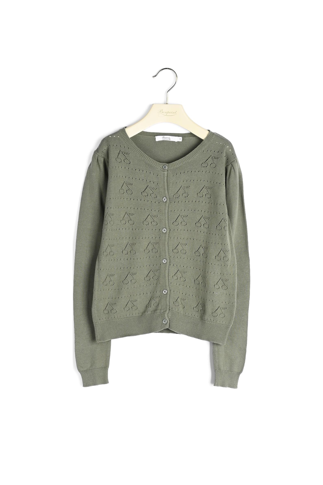 Cardigan en coton ajouré Bonpoint Vintage seconde main photo 2
