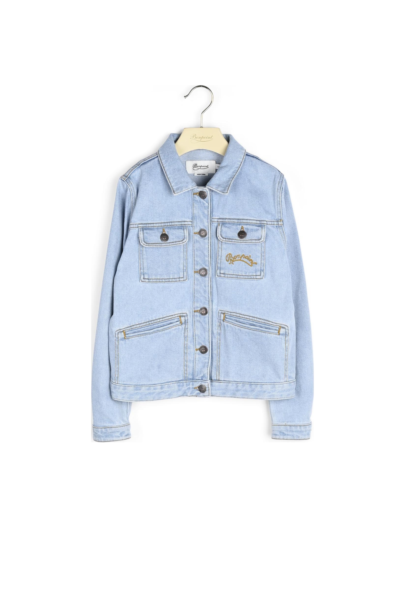 Veste en jean à broderie Bonpoint Vintage seconde main photo 2