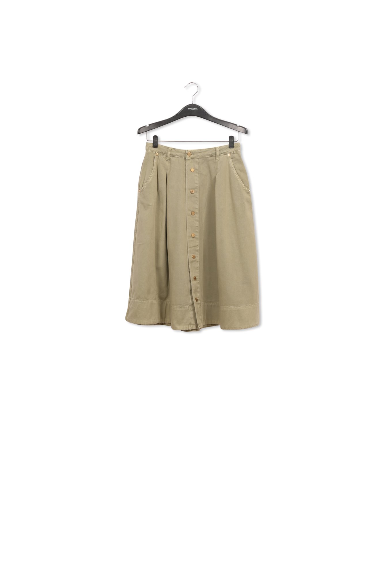 Kakigroene midirok met plooien RE—SSENTIEL tweedehands photo 1
